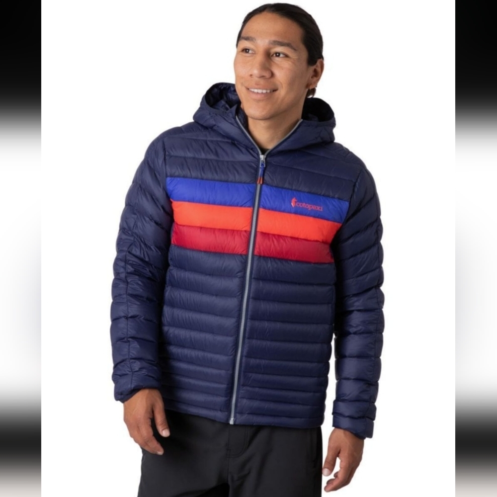 Cotopaxi Fuego Down Hooded Jacket - Maritime/Blue Violet Stripes